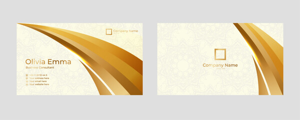 Creative Golden Business Card Template Design