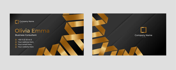 Creative Golden Business Card Template Design