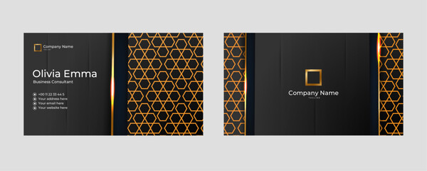 Creative Golden Business Card Template Design