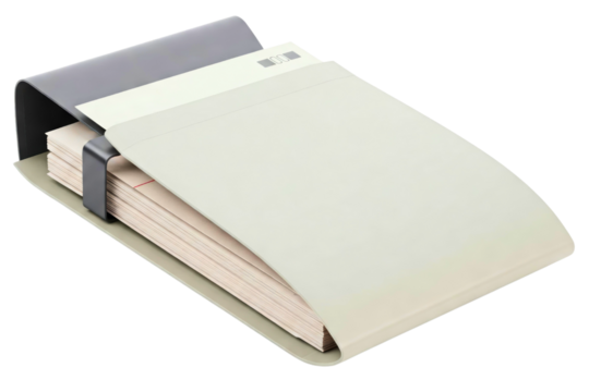 Stack of Envelopes and Papers isolated on a transparent background