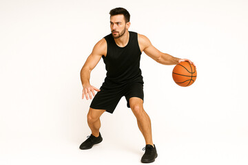 Naklejka premium basketball player with ball