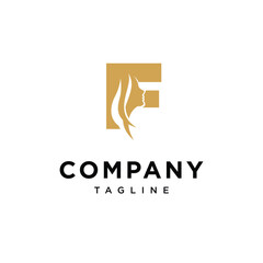 Letter F Woman Logo Icon Vector