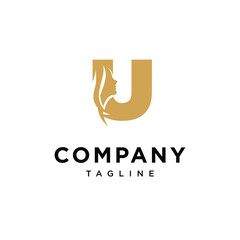 Letter U Woman Logo Icon Vector