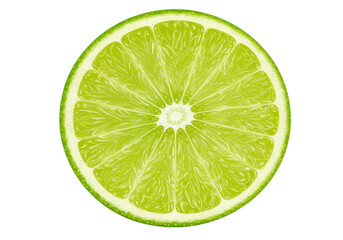 Isolated Vibrant Green Lime Slice Detailed Texture