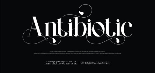 Elegant alphabet letters font logo. Typography luxury classic lettering serif fonts decorative wedding vintage retro logos, design for fashion, beauty shop and brand . vector illustration
