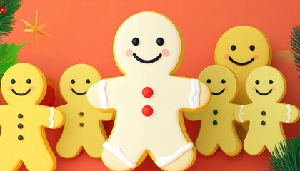 Delightful Christmas man cookies arranged in cheerful holiday display