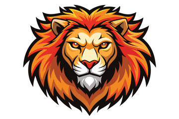 Lion Head Mascot Logo Vector Elements Illustration, Angry Lion Mascot Icon face.