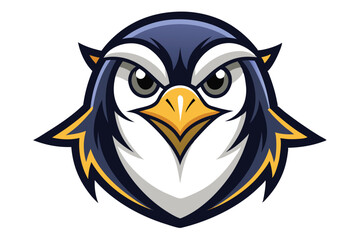 Fototapeta premium penguin head mascot logo vector elements, penguin cartoon face clipart illustration.