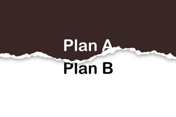 Brown torn paper on transparent background with word Plan A and Plan B