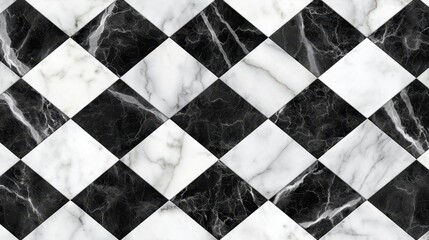 Polished marble tiles creating geometric checkered pattern, reflecting elegance and luxury within contemporary architectural spaces