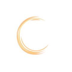 PNG Dynamic Light Ring with Golden Swirl Effect and Transparent Background for Energy, Magic or Highlight Element