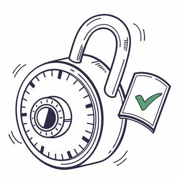 HTTPS Lock Vector Illustration | Generative AI and Linocut Silhouette Design