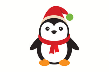 Penguins Cartoon Christmas Vector Design
