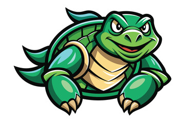 Fototapeta premium turtle mascot logo vector elements, turtle cartoon face clipart illustration.