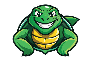 Fototapeta premium turtle mascot logo vector elements, turtle cartoon face clipart illustration.