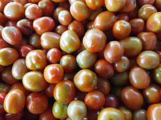 Stack of tomatoes from above