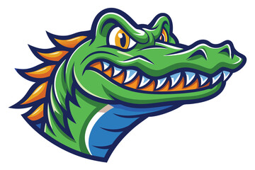 Obraz premium alligator head mascot logo vector elements, angry alligator cartoon face clipart illustration.