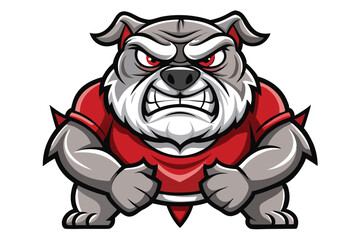 Naklejka premium angry bulldog mascot logo vector elements, bulldog cartoon face clipart illustration.