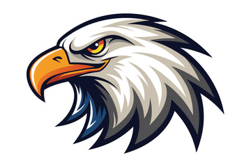 Obraz premium bald eagle head mascot logo vector elements, eagle cartoon face clipart illustration.