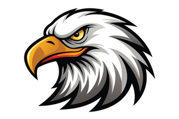 bald eagle head mascot logo vector elements, eagle cartoon face clipart illustration.