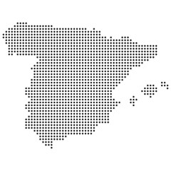 Spain dotted map, black dot map of Spain vector illustration 