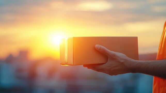 Package Worker scanning a package at a logistics hub, preparing it for quick delivery.