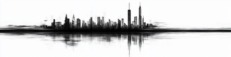Stylish city skyline design perfect for wallpaper use.