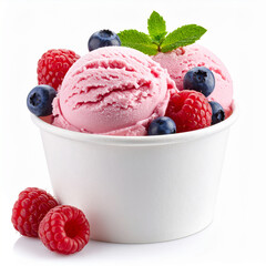 ice cream with berries