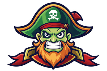 Dead pirate head mascot logo vector elements,  dead pirate cartoon face clipart illustration.