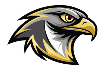 Fototapeta premium Falcon head mascot logo vector cartoon face clipart elements illustration.