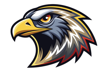 Fototapeta premium Falcon head mascot logo vector cartoon face clipart elements illustration.