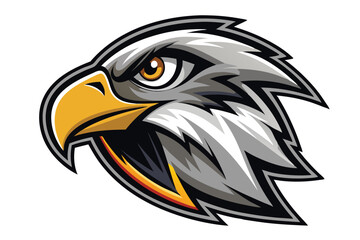 Fototapeta premium Falcon head mascot logo vector cartoon face clipart elements illustration.