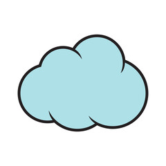 blue cloud cartoon style icon vector illustration