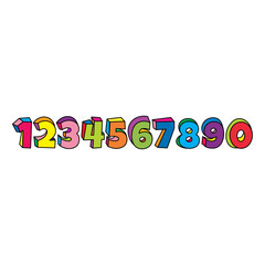 playful 3D colorful cartoon numbers design vector