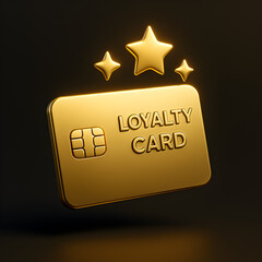 Promotional Event, Loyalty Card, Digital Space, 3D Illustration, Stylish Design, Eye-Level View, Brand Engagement Concept