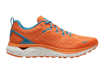 Isolated Orange and Blue Modern Running Shoe
