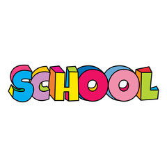 school text design vector colorful cheerful cartoon