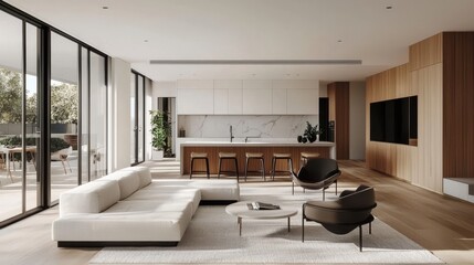 Fototapeta premium Bright and airy atmosphere created by an abundance of natural light.