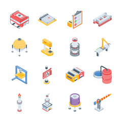 Grab this premium collection of industrial work isometric icons