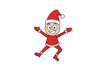 Cute Christmas Dancer Cartoon Festive Holiday Vector Design