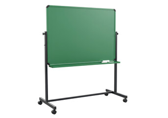 Fototapeta premium Isolated Green Mobile Whiteboard on Wheels