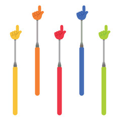 Set of Trend Stick Toys in Flat Style. Hand Drawn Vector Art. 