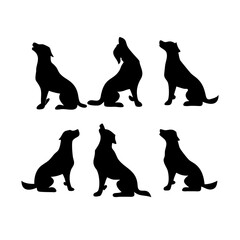 black silhouettes of dogs