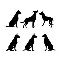 dog silhouettes vector