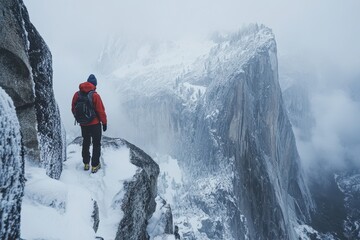 Yosemite Winter. Snowy National Park Landscape in California, USA