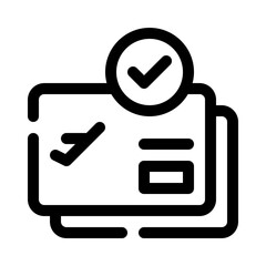 Airplane ticket line icon