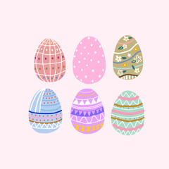 Easter egg icon set. Happy Easter decorating icon. Easter eggs spring icons collection