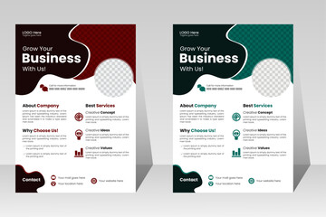Colorful Modern business flyer design template set, flyer in a4 for business marketing blueprint, progression, proclaim, publication, cover page, corporate trendy style flyer design
