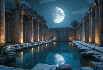 Night scenery of ancient architecture