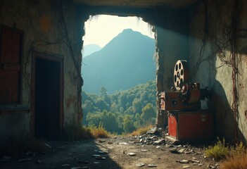 Landscape of abandoned buildings